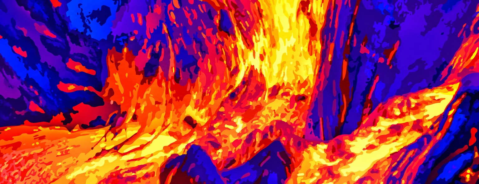 Colorful abstract lava artwork